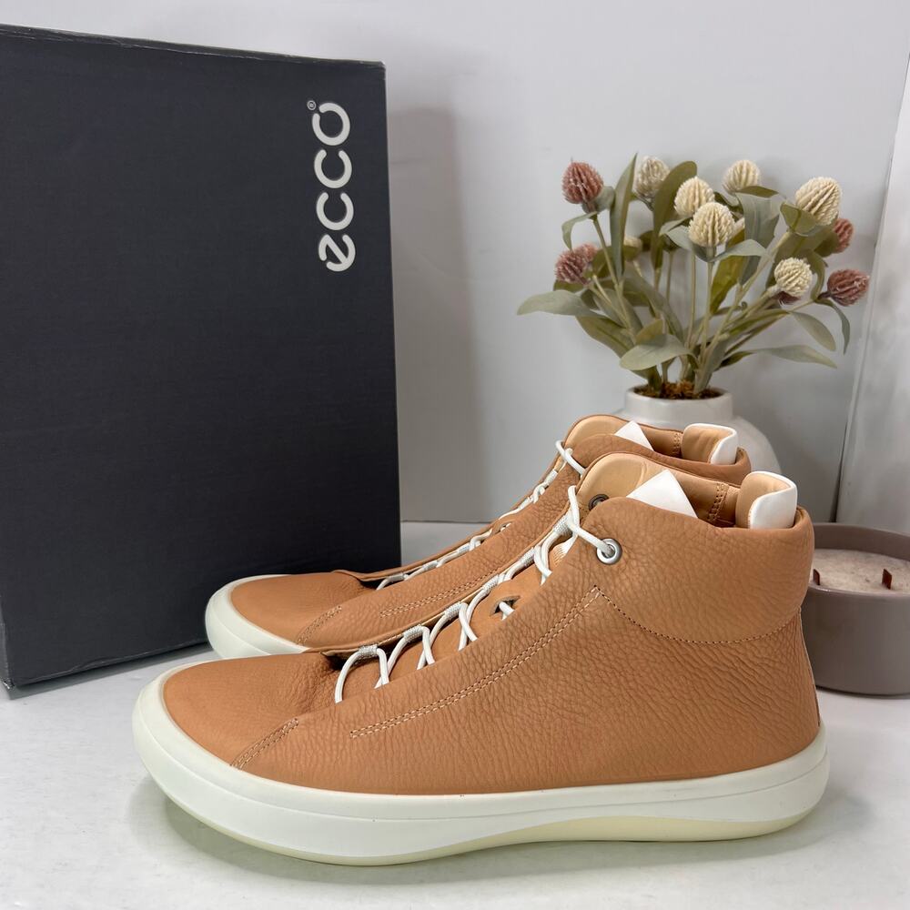 Ecco Kinhin High Top Lace up Sneakers Shoes Volluto/White Womens US 10 -10.5 NWB